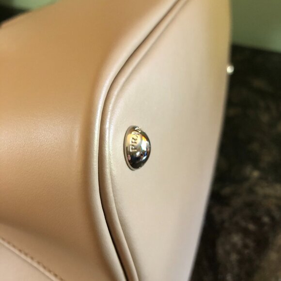 PRADA City Calfskin Braided Medium Double Bag Cammeo Beige - Picture 11 of 16